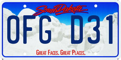 SD license plate 0FGD31
