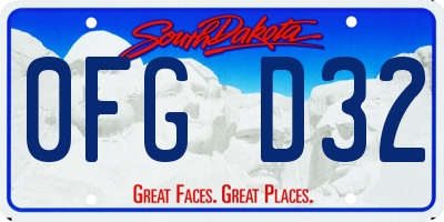 SD license plate 0FGD32