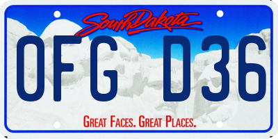 SD license plate 0FGD36