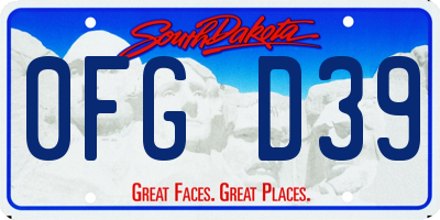 SD license plate 0FGD39