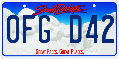 SD license plate 0FGD42