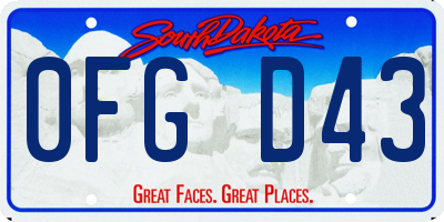 SD license plate 0FGD43