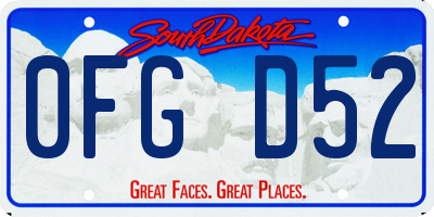 SD license plate 0FGD52