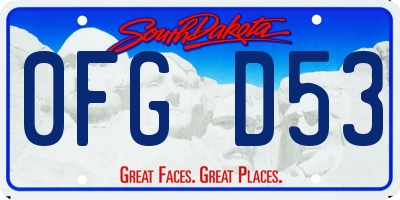 SD license plate 0FGD53
