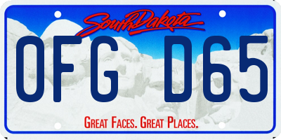 SD license plate 0FGD65