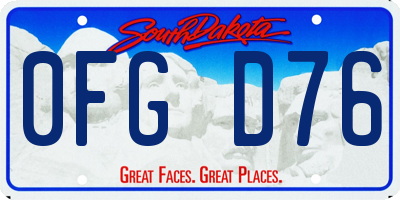SD license plate 0FGD76