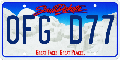 SD license plate 0FGD77