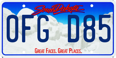 SD license plate 0FGD85