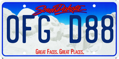 SD license plate 0FGD88