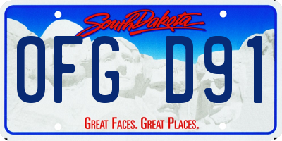 SD license plate 0FGD91
