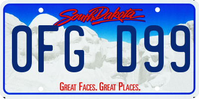 SD license plate 0FGD99