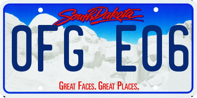 SD license plate 0FGE06