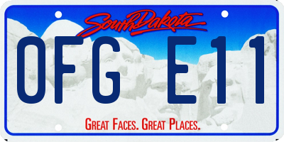 SD license plate 0FGE11
