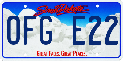 SD license plate 0FGE22