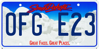 SD license plate 0FGE23
