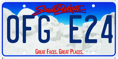 SD license plate 0FGE24