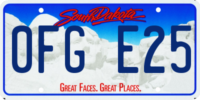 SD license plate 0FGE25