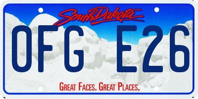 SD license plate 0FGE26