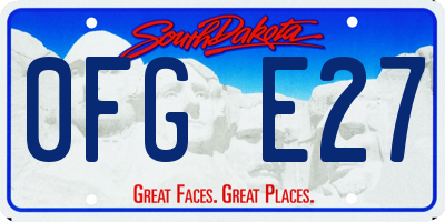 SD license plate 0FGE27
