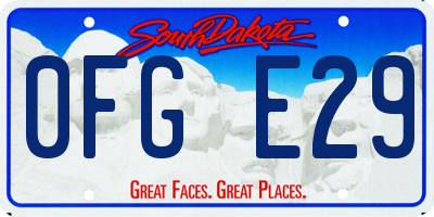 SD license plate 0FGE29