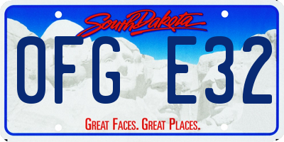SD license plate 0FGE32