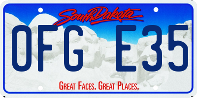 SD license plate 0FGE35