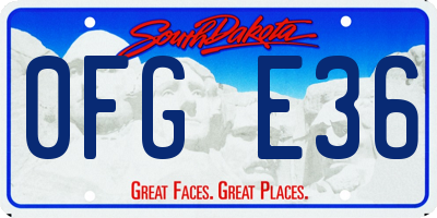 SD license plate 0FGE36