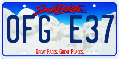 SD license plate 0FGE37