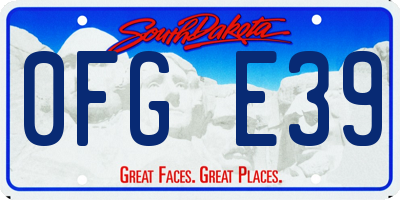 SD license plate 0FGE39