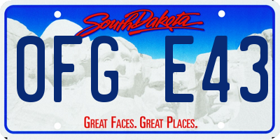 SD license plate 0FGE43