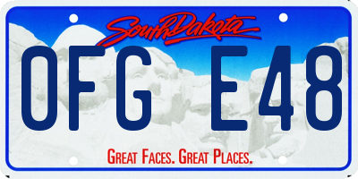 SD license plate 0FGE48