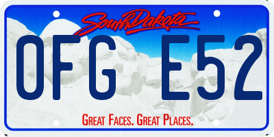 SD license plate 0FGE52