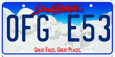 SD license plate 0FGE53