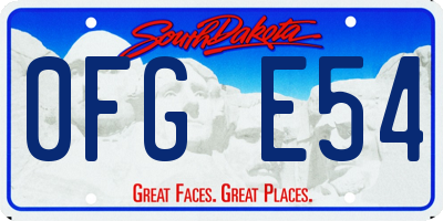SD license plate 0FGE54
