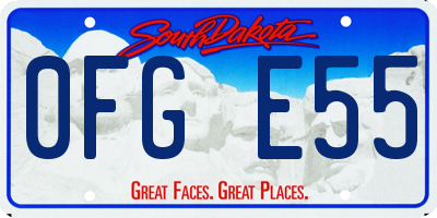 SD license plate 0FGE55