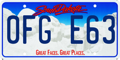 SD license plate 0FGE63