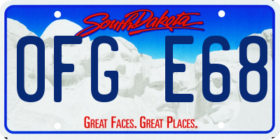 SD license plate 0FGE68