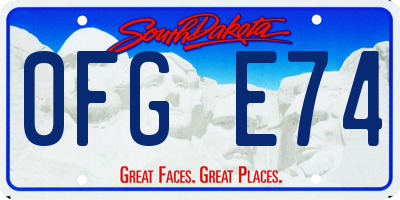 SD license plate 0FGE74
