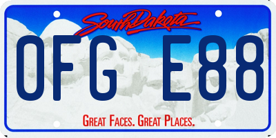 SD license plate 0FGE88