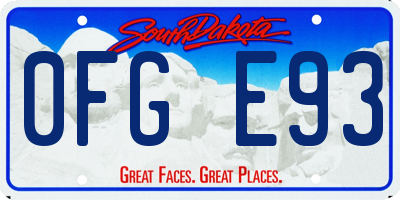 SD license plate 0FGE93