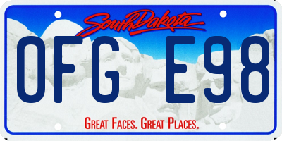 SD license plate 0FGE98