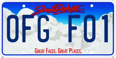 SD license plate 0FGF01