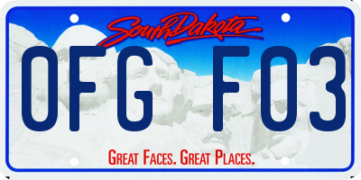 SD license plate 0FGF03