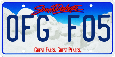 SD license plate 0FGF05
