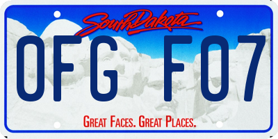 SD license plate 0FGF07