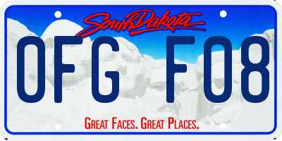 SD license plate 0FGF08