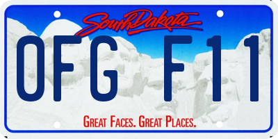 SD license plate 0FGF11
