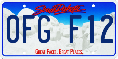 SD license plate 0FGF12