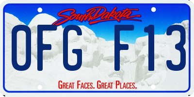 SD license plate 0FGF13