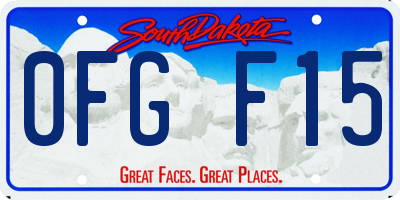 SD license plate 0FGF15